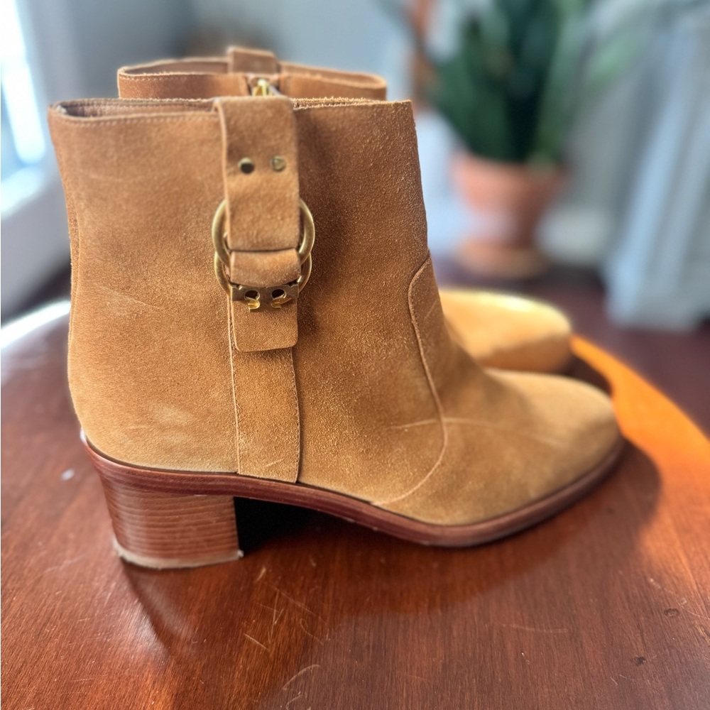 Tory Burch Tan Suede Ankle Booties